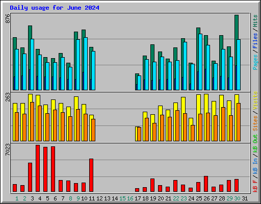 Daily usage for June 2024