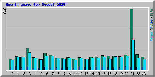 Hourly usage for August 2025