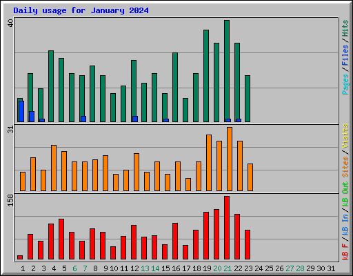 Daily usage for January 2024