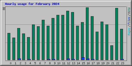 Hourly usage for February 2024